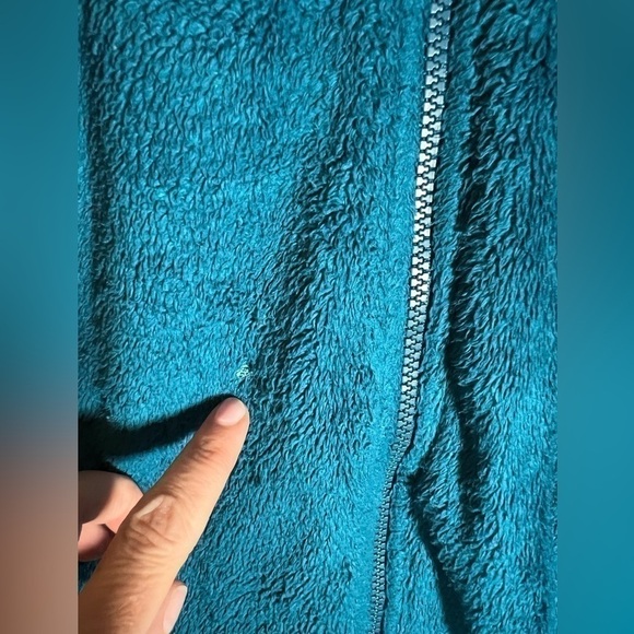 The North Face teal blue fleece zip up jacket sz M gorpcore colorful cozy - Picture 6 of 7